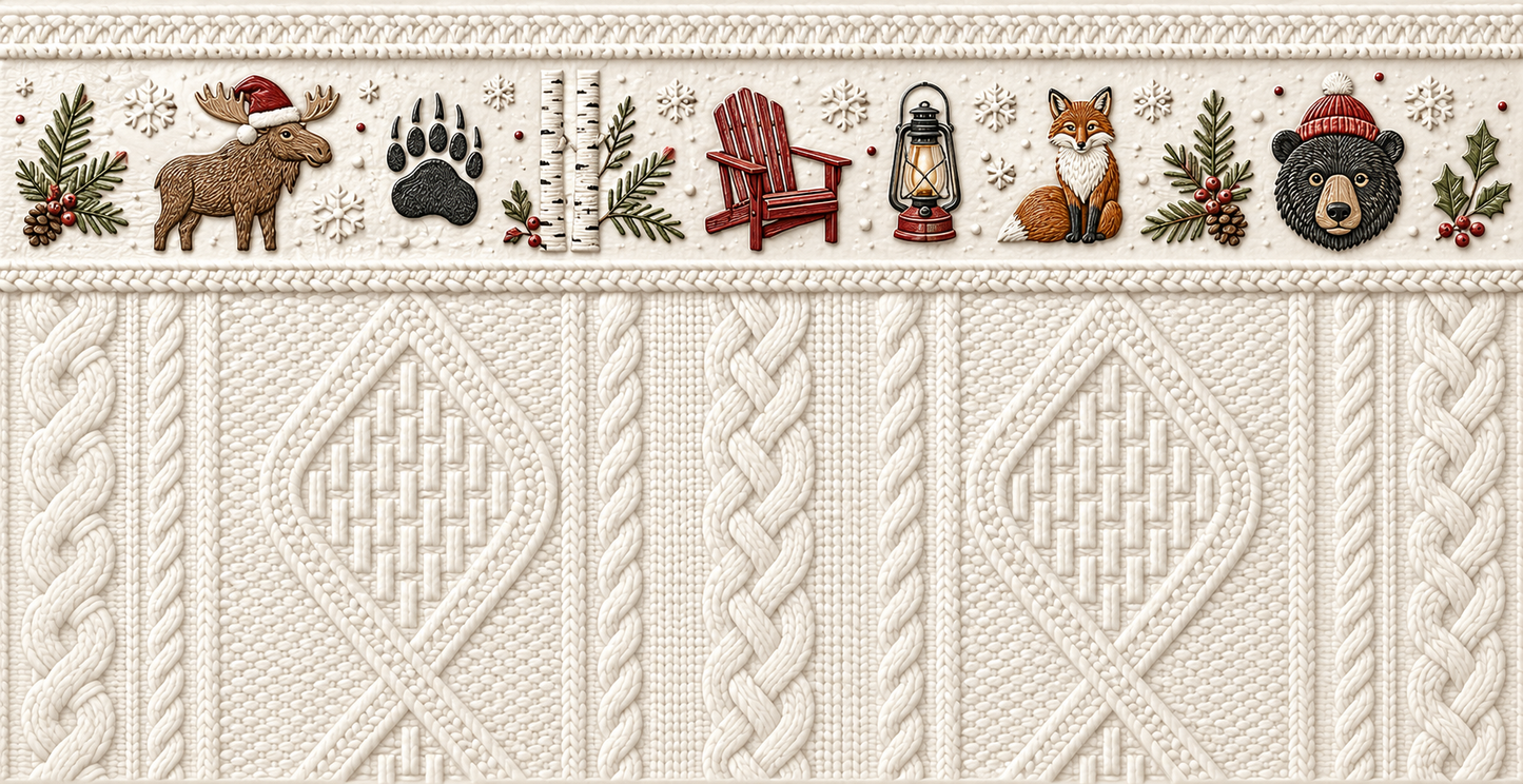 Adirondack Cable Knit Christmas Mug – North Woods Ceramic Mug (15oz)
