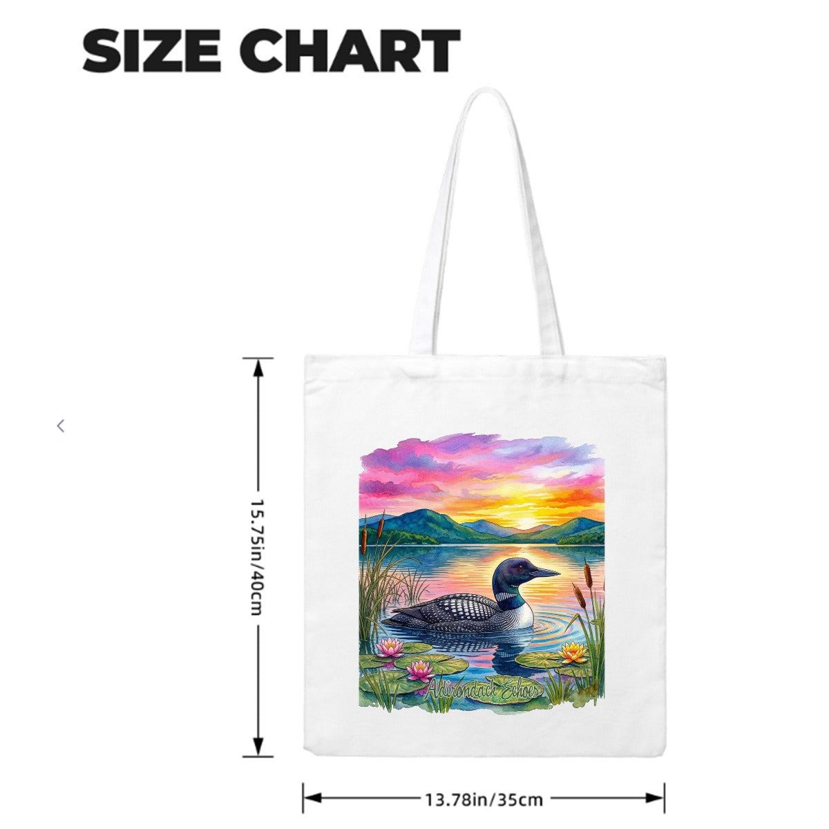 Watercolor Loon Canvas Bag Printed in USA| Free Shipping