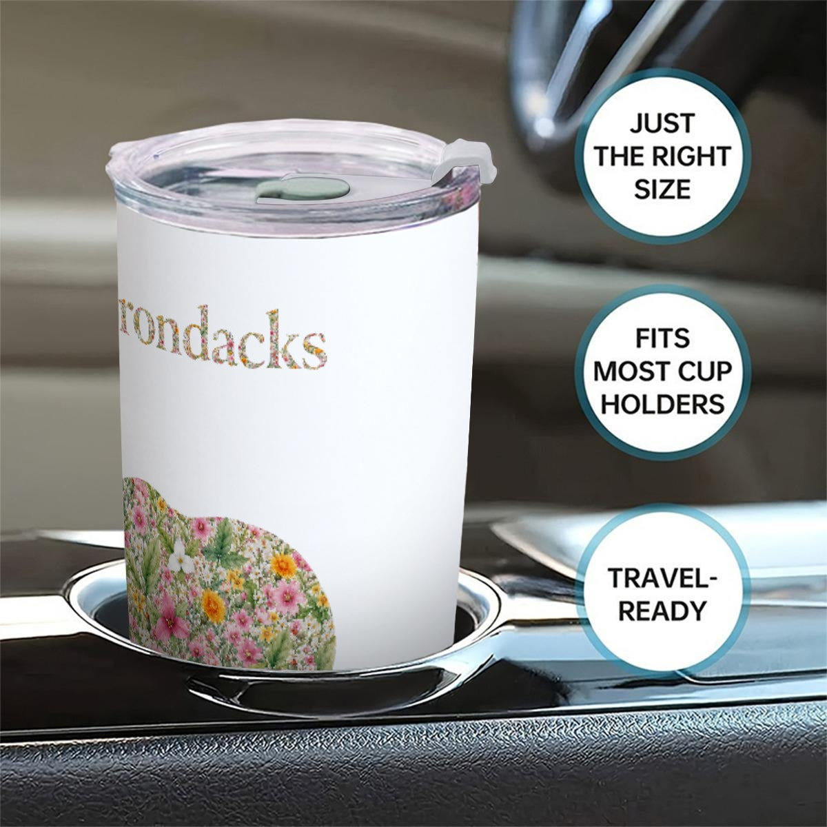 Adirondacks Floral Bear 20oz Stainless Steel Tumbler | Free Shipping