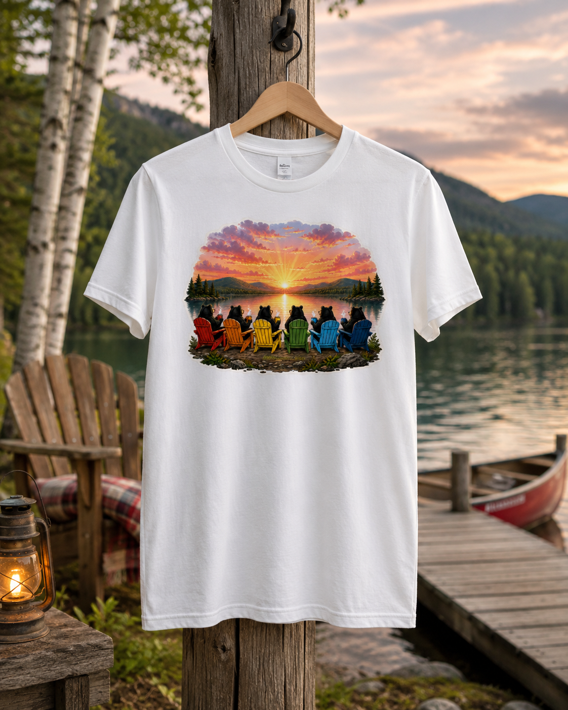 Early Bear Gets the Sunrise | Adirondack Lakes | Unisex Graphic Tee